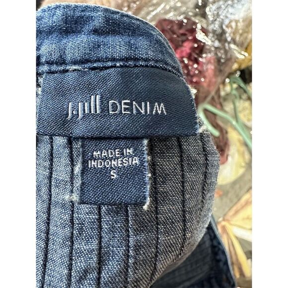 Blue Buttoned Relaxed Tunic with Mandarin Collar - Picture 3 of 5